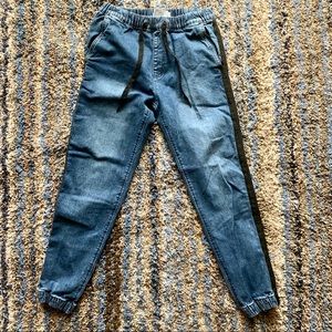 Cotton On Drake Denim Jogger Pants w/ Side Stripes